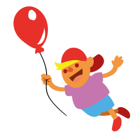 Kid with balloon clipart