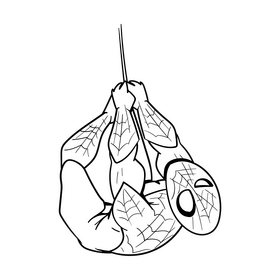 Spiderman cartoon drawing black and white clipart
