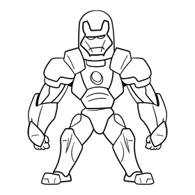 Iron Man Avengers cartoon drawing black and white clipart