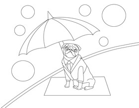 Frank Man in Black MIB dog black and white vector