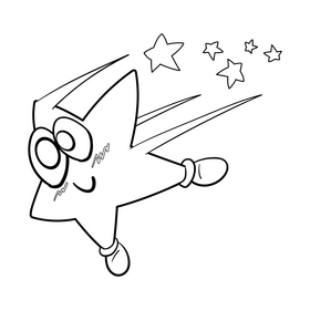 Star cartoon drawing black and white clipart