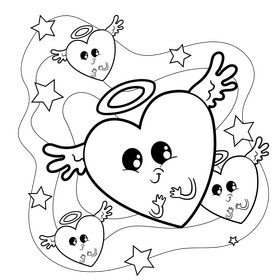 Heart cartoon drawing black and white vector