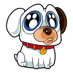 Cute dog cartoon clipart