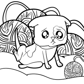 Cute puppy cartoon drawing black and white vector