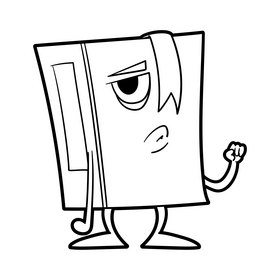 Book cartoon black and white clipart