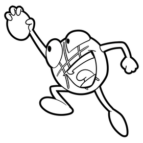Basketball cartoon black and white clipart