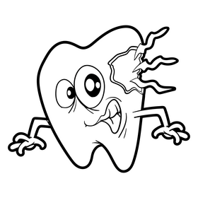 Cartoon teeth black and white clipart free download