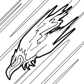 Falcon cartoon drawing black and white vector