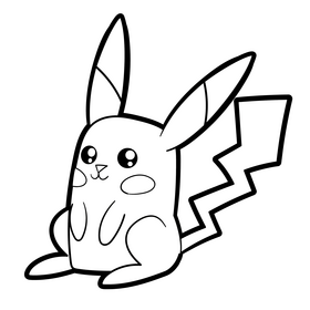 Pokemon pikachu cartoon black and white clipart