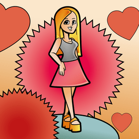 Barbie cartoon vector