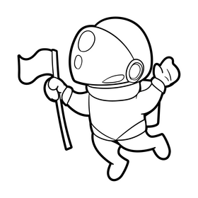 Cartoon astronaut black and white clipart free download