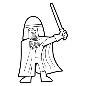 Star Wars cartoon black and white clipart