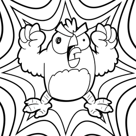 Angry birds cartoon drawing black and white vector