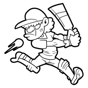 Cricket cartoon black and white clipart