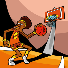 Basketball cartoon vector