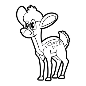 Bambi cartoon black and white clipart