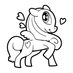 My Little Pony cartoon black and white clipart