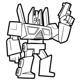 Transformers cartoon black and white clipart
