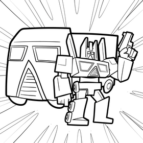 Transformers cartoon drawing black and white vector