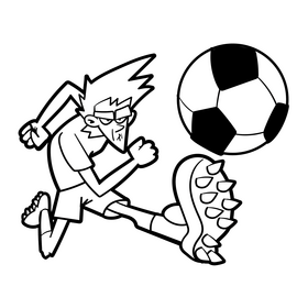 Football cartoon black and white clipart