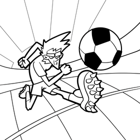 Football cartoon drawing black and white vector