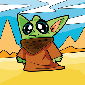 Star Wars Baby Yoda cartoon vector