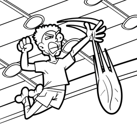 Volleyball cartoon drawing black and white vector