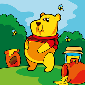 Winnie the Pooh cartoon vector