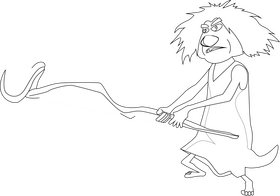 Gran The Croods black and white clipart
