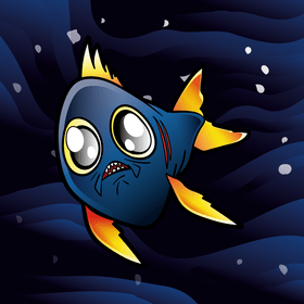 Deep sea fish cartoon vector
