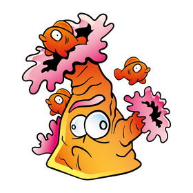 Sea anemone cartoon clipart