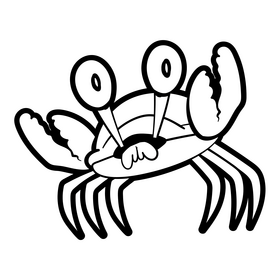 Hermit crab cartoon black and white clipart vector free download