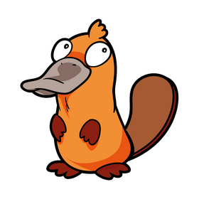 Platypus cartoon clipart