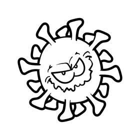 Cartoon Virus Black And White Clipart Free Download