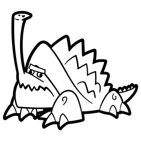 Sea turtle cartoon black and white clipart