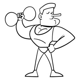 Gymnastics cartoon black and white clipart