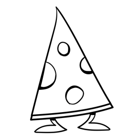 Cheese cartoon black and white clipart