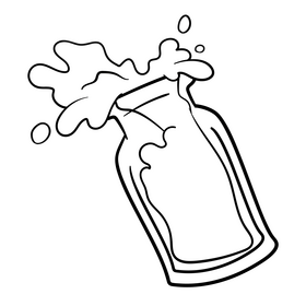 Milk cartoon black and white clipart