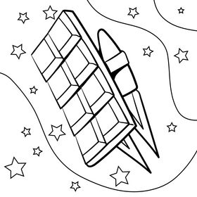 Chocolate cartoon drawing black and white vector