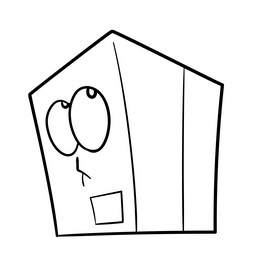 Box cartoon black and white clipart