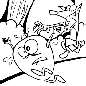 Mango cartoon drawing black and white vector