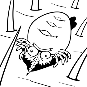 Tick insect cartoon drawing black and white vector