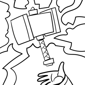 Hammer cartoon drawing black and white vector