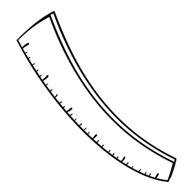 Ruler cartoon black and white clipart