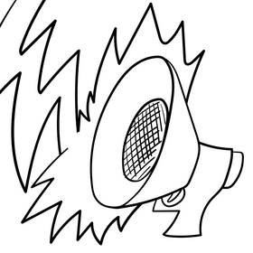 Megaphone cartoon drawing black and white vector