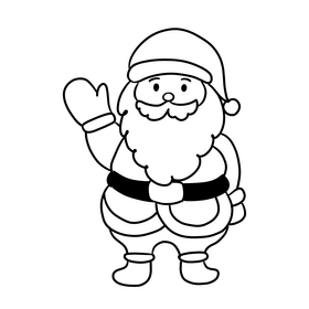 Cartoon Santa Claus Black And White Clipart Vector Free Download