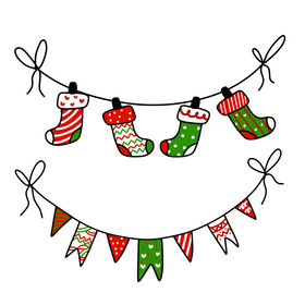 Christmas bunting clipart