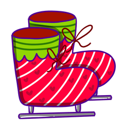 Christmas ice skate clipart