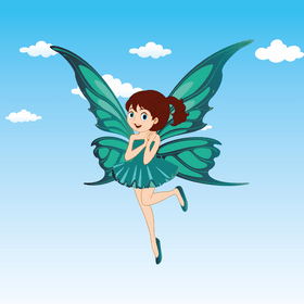 Cute girl fairy vector