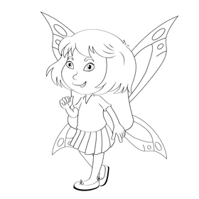 Fairy black and white clipart